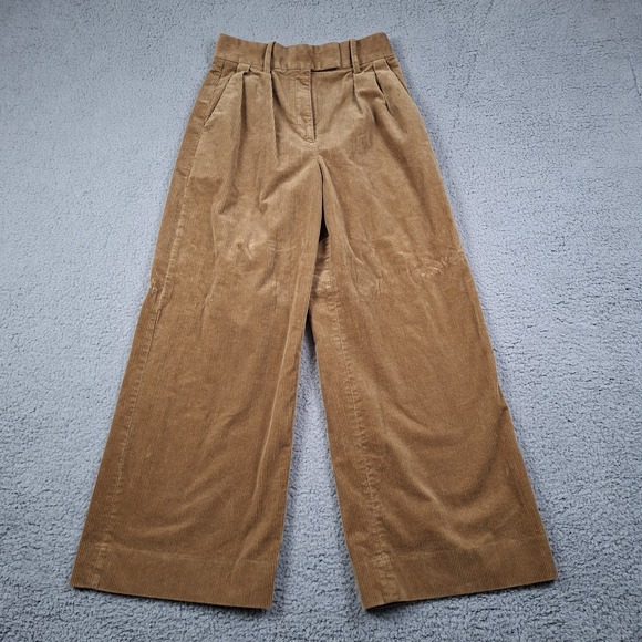 Banana Republic Pants - Banana Republic 4P Rivoli Relaxed Wide-Leg Corduroy Pants Brown Pleated 444895
